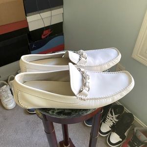 WHITE SALVATORE FARRAGAMO DRIVER’s w/ GANCINI ORNAMENT